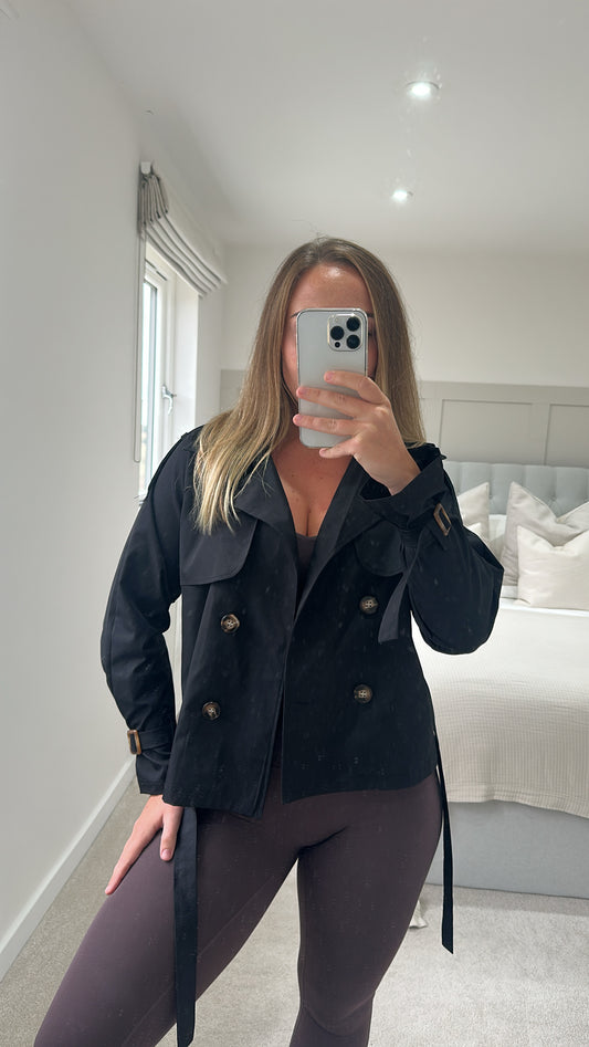 Black trench jacket